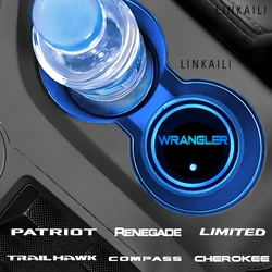 Car luminous water coaster anti-slip mat suitable for Jeep Compass Cherokee Wrangler induction colorful modified atmosphere ligh