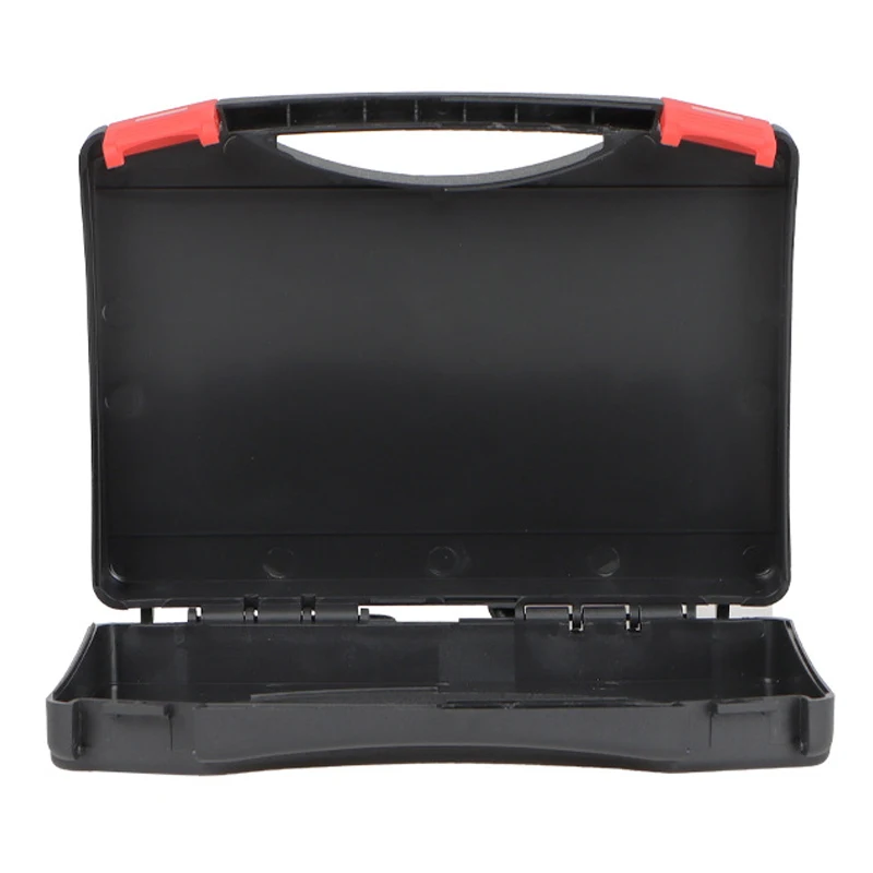 สีดํากล่องเก็บเครื่องมือกระเป๋าเดินทางพลาสติกแบบพกพาชิ้นส่วนฮาร์ดแวร์อเนกประสงค์กล่องซ่อมเครื่องมือสกรูOrganizerกรณี