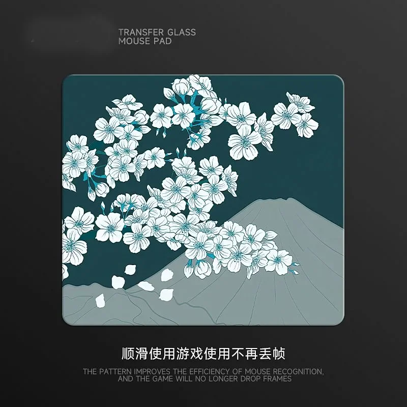 Tappetino per mouse da gioco in vetro Plum Blossom XS Tappetino da scrivania con superficie liscia smerigliata Aggiornamento temperato FPS Tappetino per accessori da gioco personalizzati per ufficio