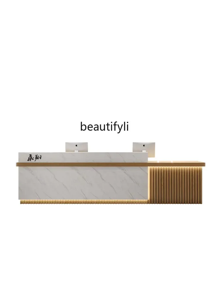M45   Cashier Counter Bar New Chinese Company Reception Table Counter Pavilion of Regimen Beauty Salon  Light Luxury Reception D