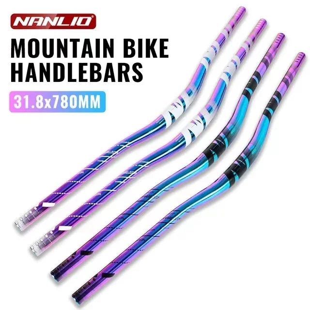 

MTB bicycle handlebar 31.8 * 780MM ultra light aluminum alloy bicycle handle, large Yan handle, dazzling steering wheel