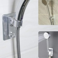 Strong Adhesive 90° Aluminum Wall Gel Mounted Shower Head Holder Adjustable Bathroom Accessories Stand Bracket