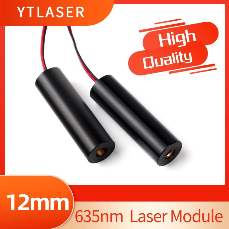 High Quality Glass Line Lens D12x40mm 638nm 635nm Red Line 200mW Laser Diode Collimator Module Industrial Grade ACC Driver