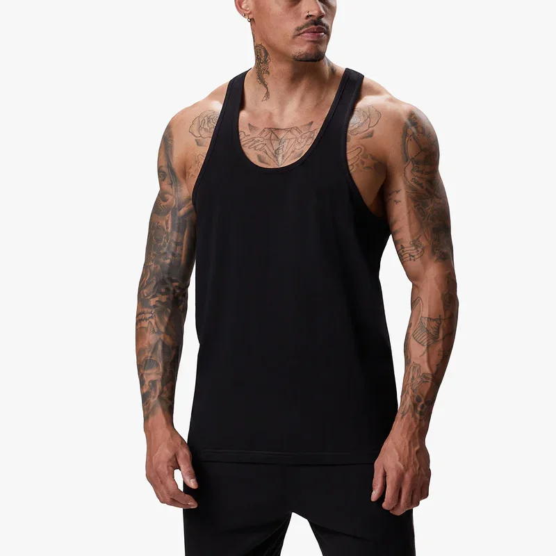 

Plain Y Back Bodybuilding Stringer Tank Top Running Vests Men Summer Gym Clothing Fitness Sleeveless Shirt Cotton Racer Singlet