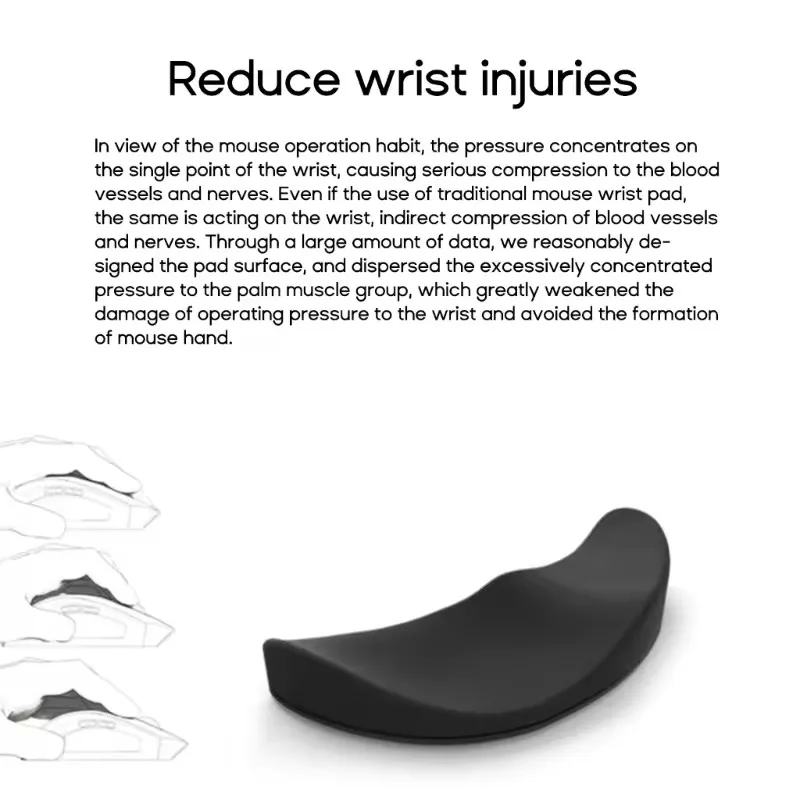 Mouse Wrist Rest Silicone Right Hand Cushion Soft Palm Pad Support Moves With Wrist Office Computer Game Wrist Support Mat