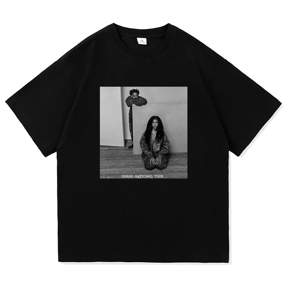 SZA Kendrick Lamar T Shirt Grand National Tour 2025 Men Clothing Harajuku Unisex High Quality Cotton Tops Graphic T Shirts Gift