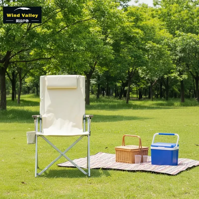 Wind Valley Aluminum Folding Camping Chair Lightweight Portable Outdoor Garden Picnic Recliner with Cup Holder Modern Design