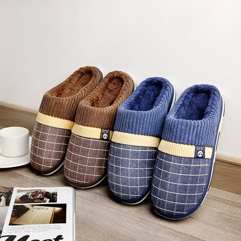 Size 45 46 47 48 49 50 51 Men Warm Slippers Cotton Winter Plush Indoor Household Shoes Winter Slippers Shoes Slippers Extra Size