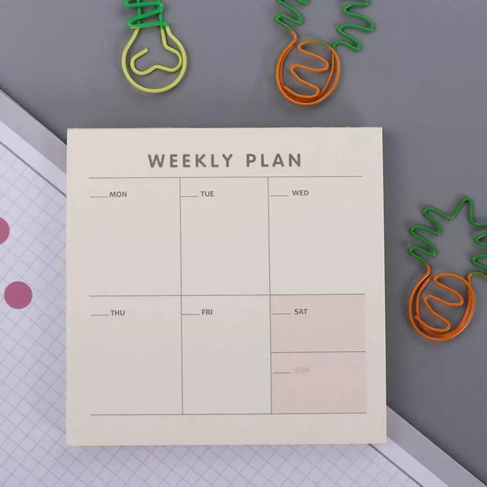 Small Portable Stationery School Supplies Notebook Plan List Memo Pad Daily Weekly Month Planner Weekly Plan