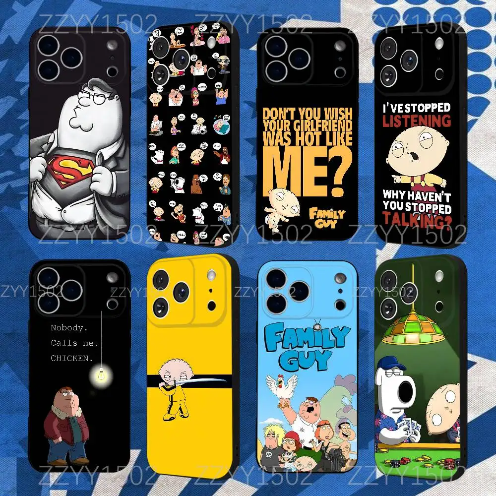 Family G-Guy P-Peter Lois Meg Phone Case For iPhone 17,16,15,14,13,12,Pro,Max,Plus,E,SE4,Air,Mini Black Funda Shell
