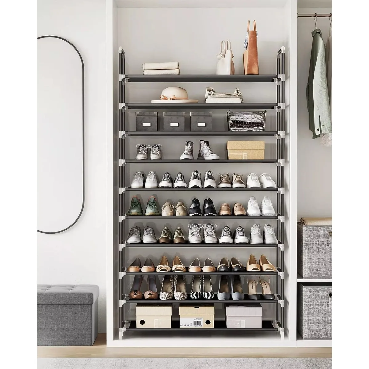 Vertical shoe rack Shoe rack space 10 floors store 50 pairs of shoe rack storage racks