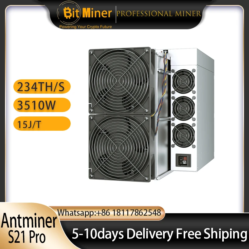 

Bitmain Antminer Asic BTC Miner Antminer S21 200TH/s 3550W With PSU Best Bitcoin Miner Than Antminer S19 Pro WhatsMiner M50