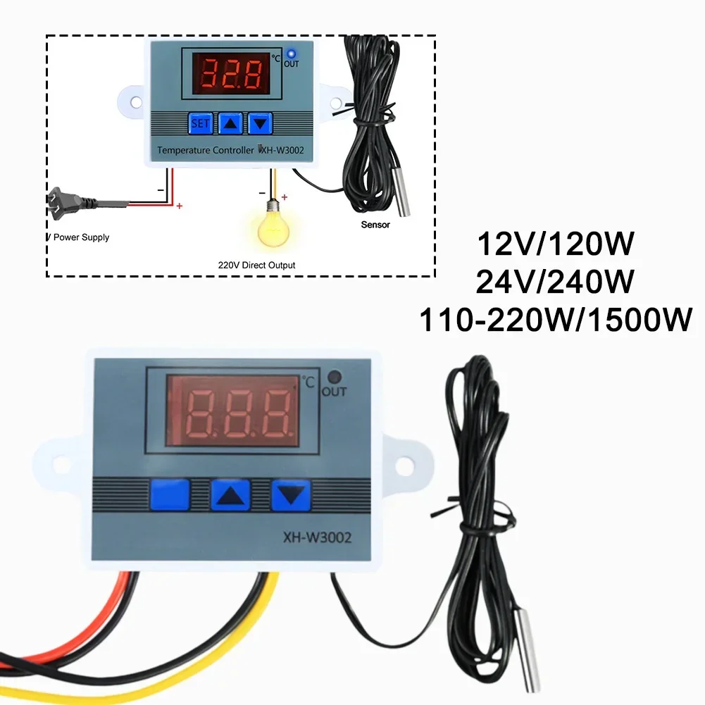 XH-W3002 Digital Control Temperature Microcomputer Thermostat Switch Thermometer New Thermoregulator 12/24/220V