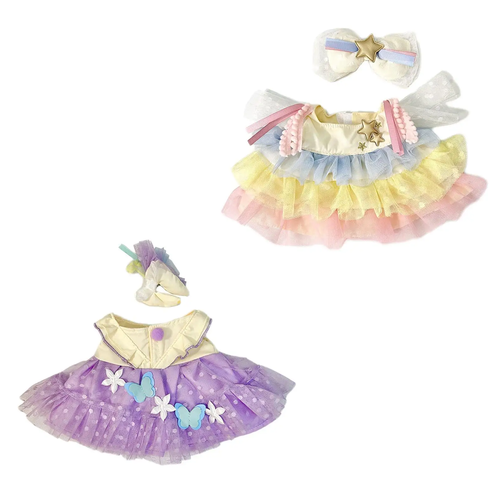 Doll Clothing Set, Tulle Skirt Outfit, Handmade Apparel for 38cm Dolls, Gift for Special Occasions