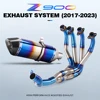 Komplettes System-Motorradauspuff Escape Modify Connect Front Mid Link Pipe mit Schalldämpfer für Z900 Ninja 900 2017–2023 2