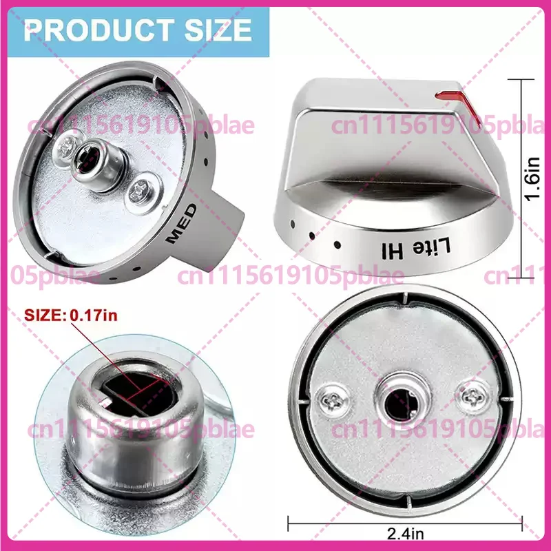 2pcs For Samsung Gas Range DG64‑00473A Stainless Steel Control Knob, Burner Switch Dial For NX58H5600 Gas Stove