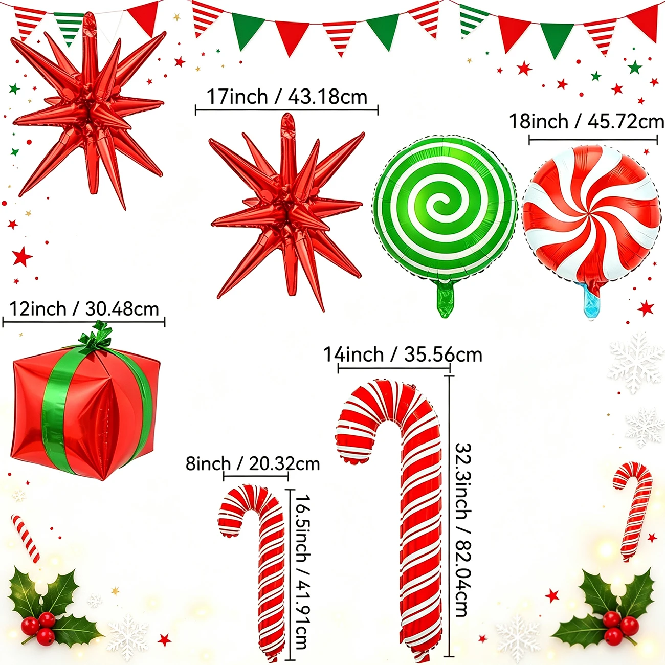 Christmas Foil Balloon Set Chr - Eve Party ulasan dan harga