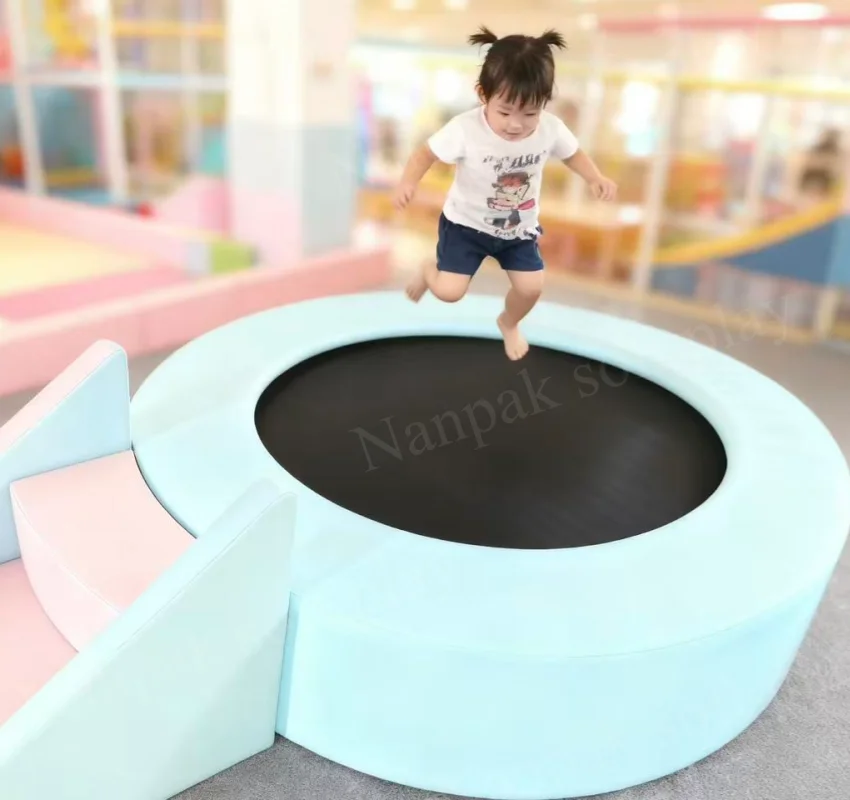 Kids Toys Mall - Soft Play Trampoline with Steps, Indoor