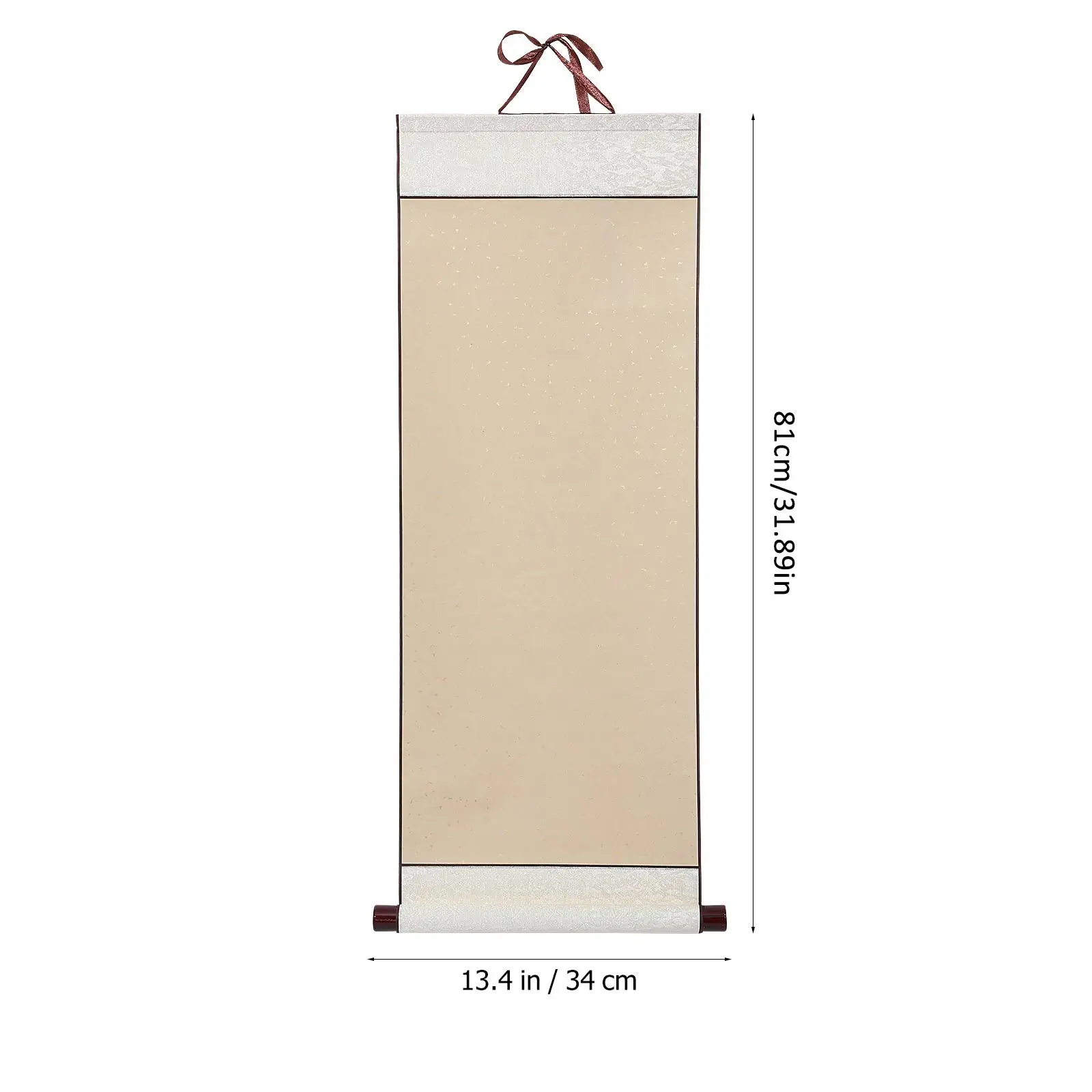 Blank Hanging Scroll 4ft Semi Raw Red Gold Xuan Paper Random Pattern Calligraphy Painting Supply Easy Storage High Quality