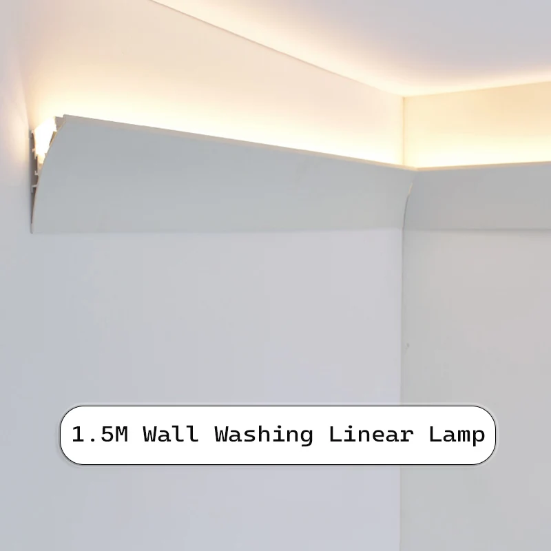 Atmosfera invisível Linear Perfil de Reflexão de Luz, Sala Lâmpada Linha Do Teto, Cintura Interior, Alumínio, LED, 1.5m