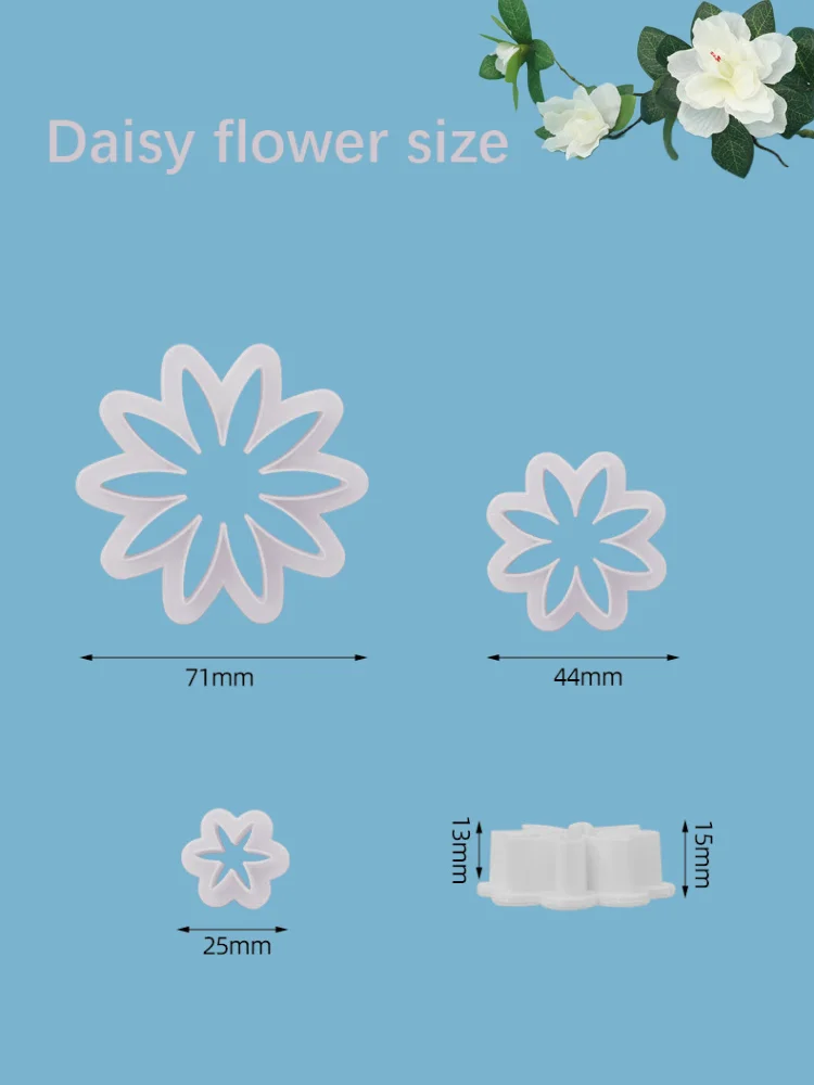 3 шт., резка с принтом ромашки, имитация сахара, настоящий торт, печенье, сделай сам, форма для цветочного украшения
