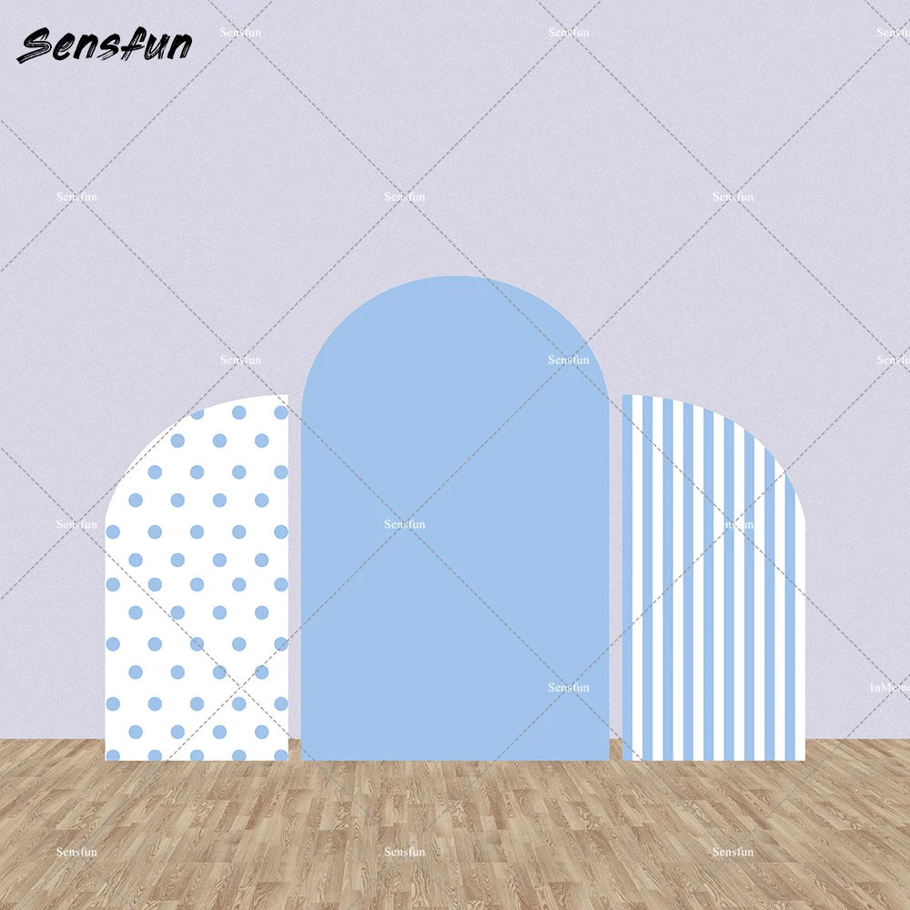 

Blue theme Baby Shower Arch Wall Chiara Backdrop for Birthday Party Decoration Supplies Polka Dots Newborn Background Elastic