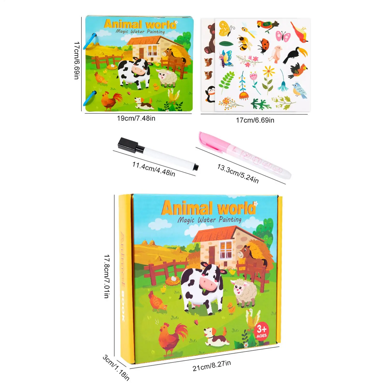 Livres de peinture à l'eau pour enfants, livre de coloriage à l'eau réutilisable, fournitures d'art éducatives, cadeau pour les tout-petits de 3 à 8 ans, garçons et filles