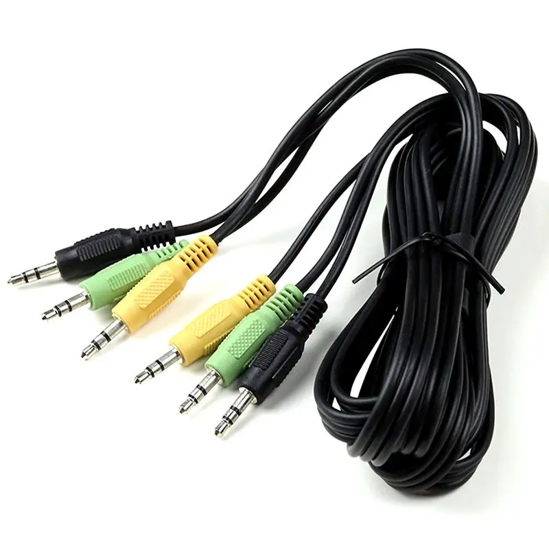 Three In One Stereo Sound Frequency Cable, 3.5mm Car Earphone 3 Male To 3 Male Car AUX Mobile Phone Sound Box Connection Cable