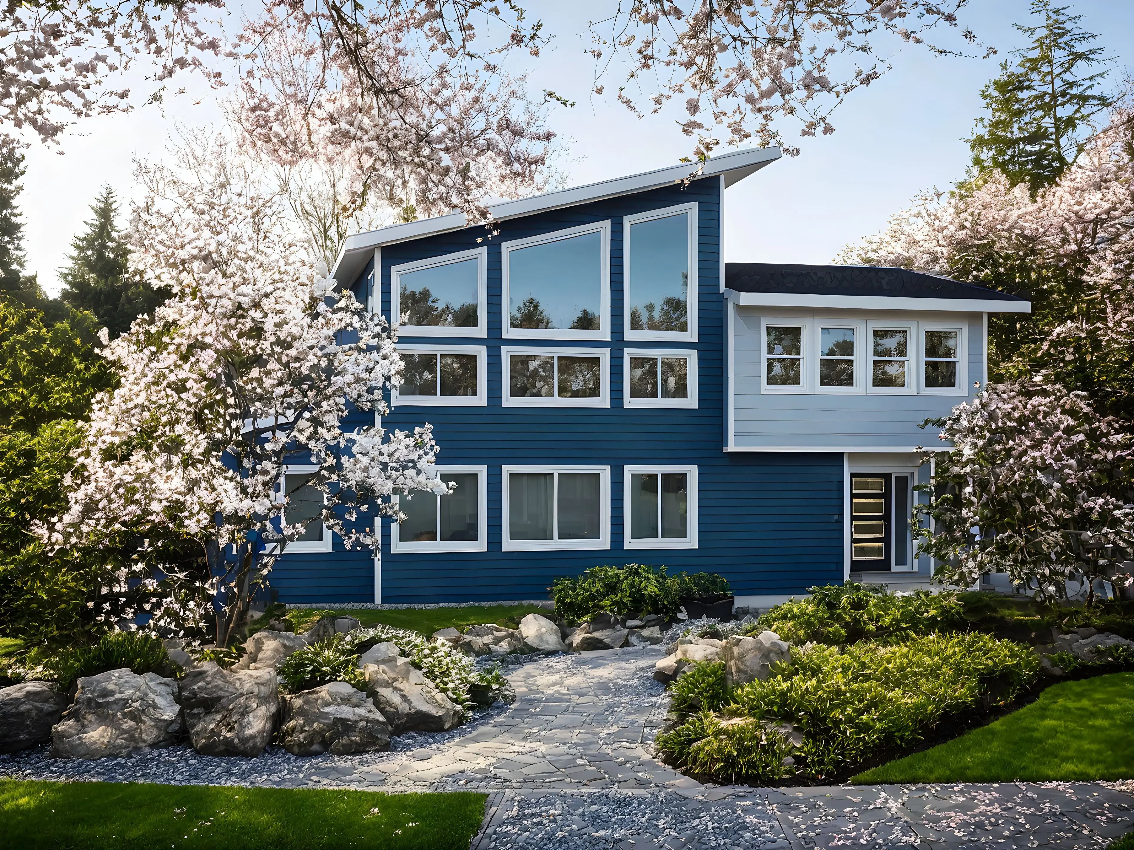 Modern Light Steel Frame Prefab Villa, 2-Storey Modular House with Large Windows, Custom Layout & Complete Installation Service