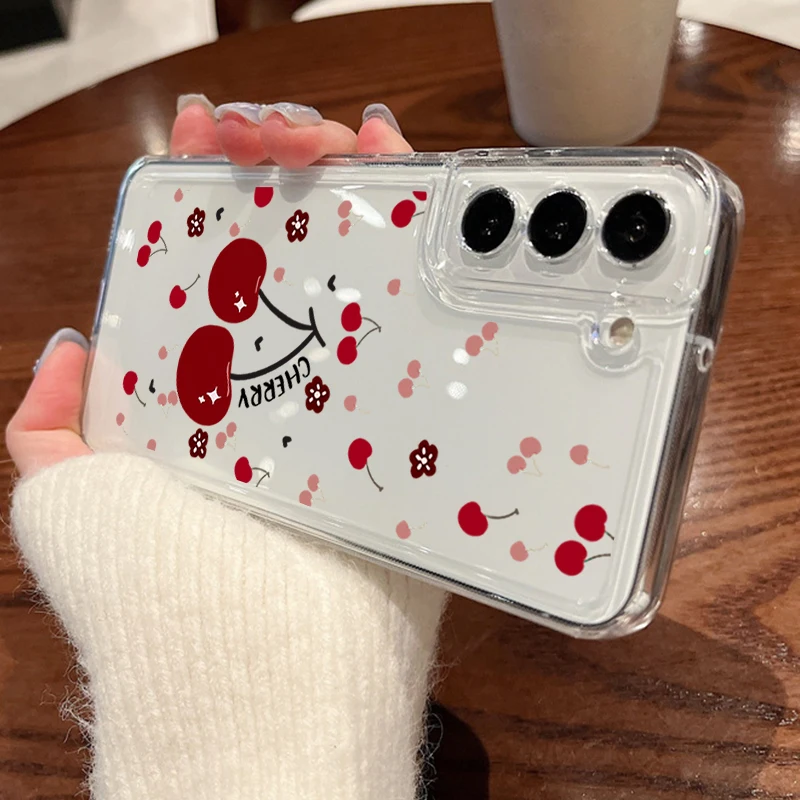 Kirschschleifen-Transparenthülle für Samsung Galaxy A57 A27 A37 A17 A16 A56 A36 A26 A15 A55 A54 S26 S24 S23 S22 Ultra Plus S25 FE Cover – Detail 23