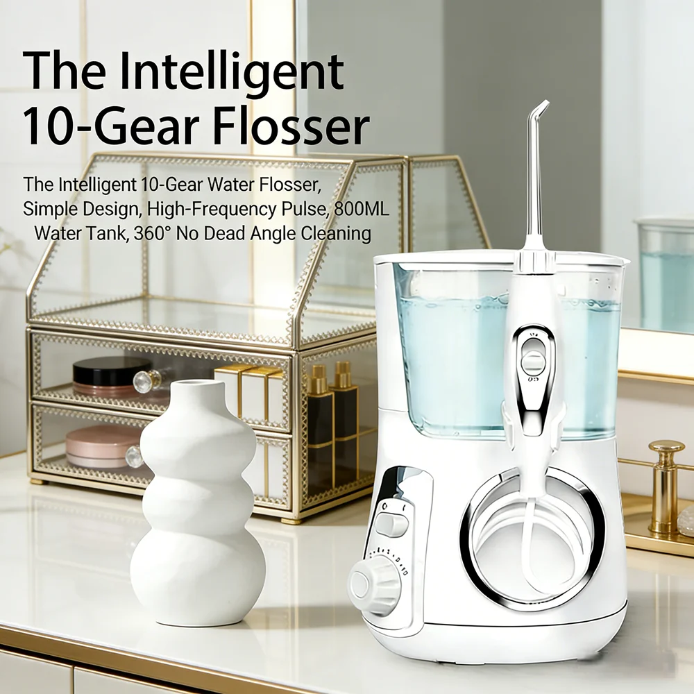 

Электрический ирригатор для чистки зубов 800 мл, 10 режимов, настольный, для домашнего использования