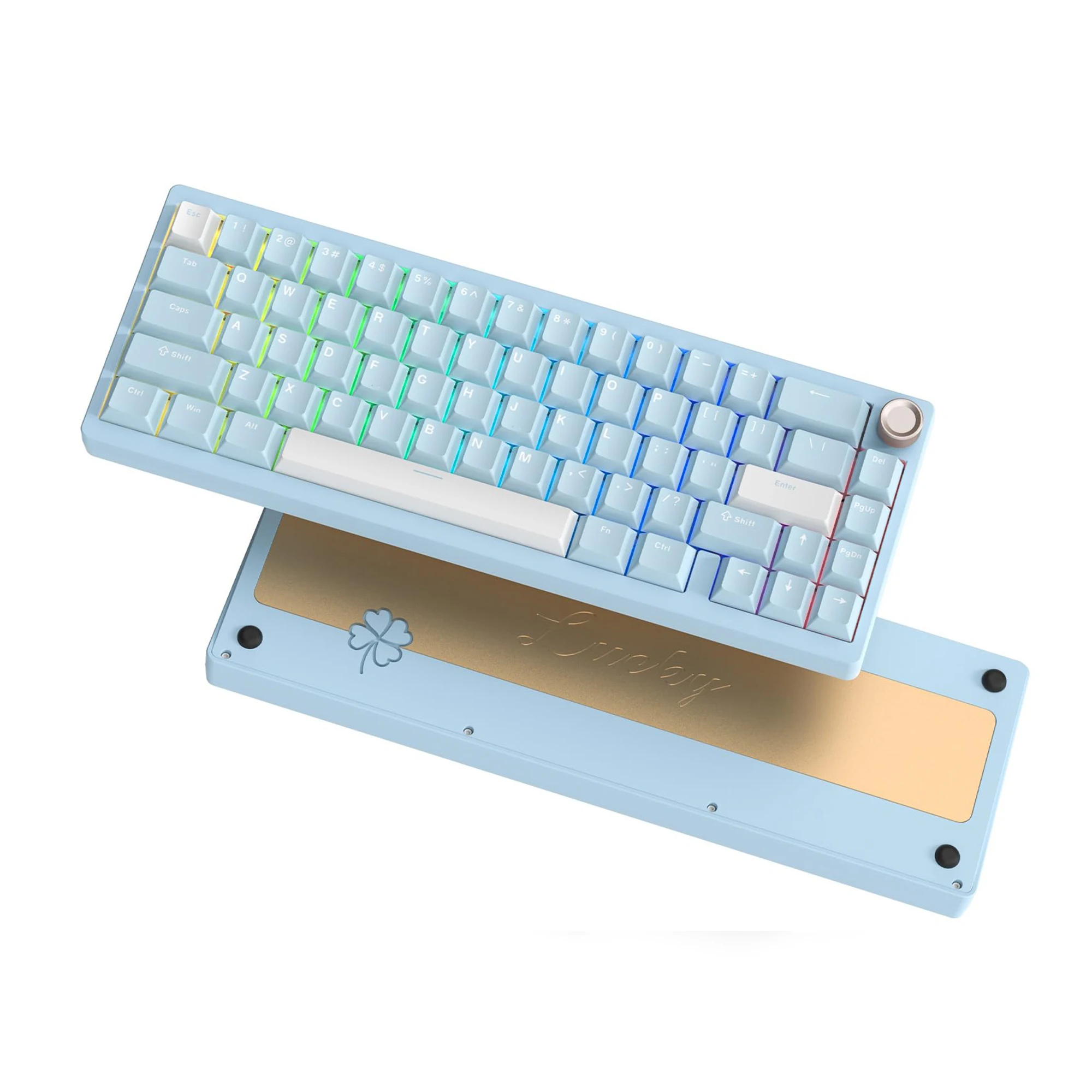 

Womier SK65 65% Tri-Mode Aluminum Alloy Shell Blue Hot Swap Gaming Mechanical Keyboard RGB Wireless Gasket Mounted Keyboard