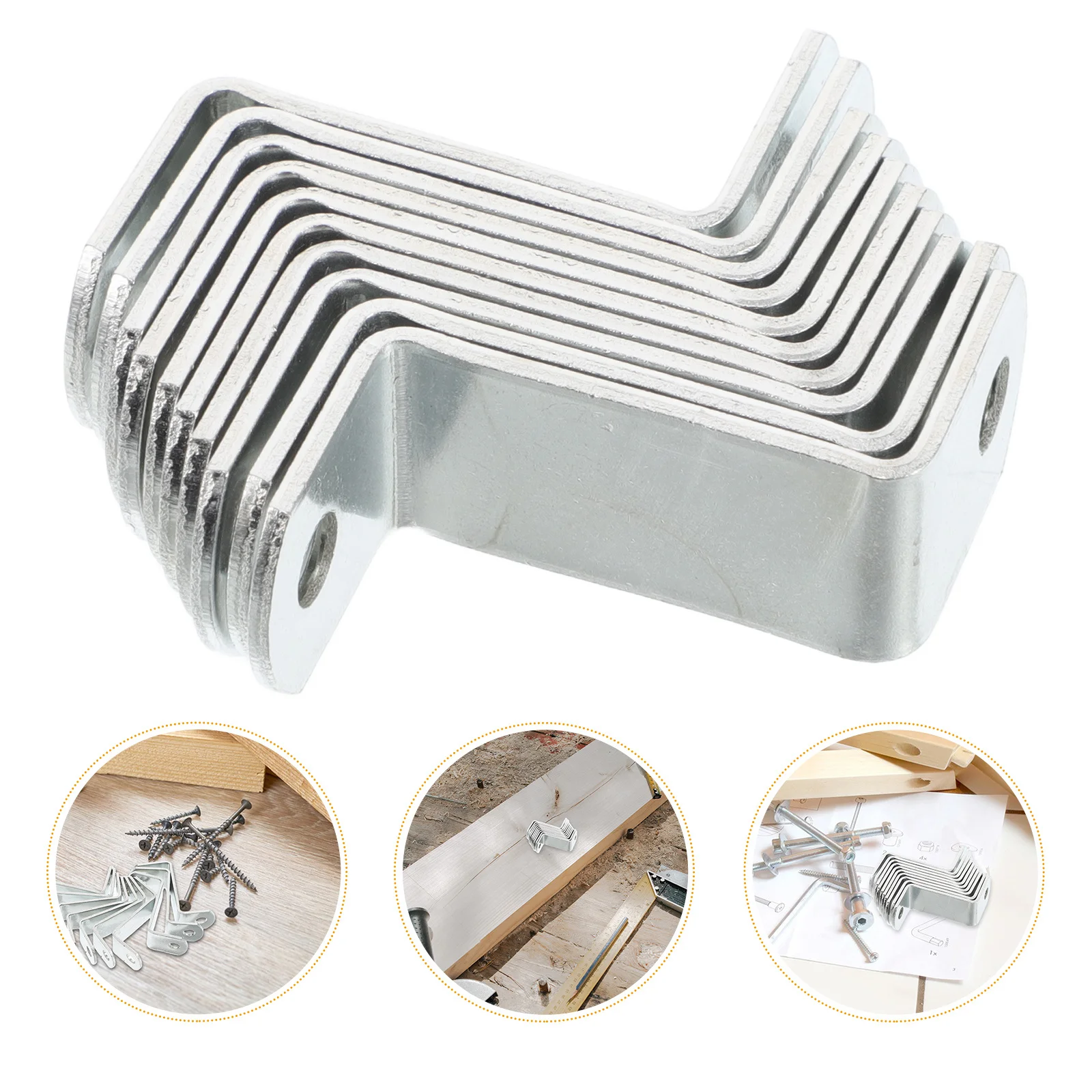 

10pcs Canvas Offset Clips Right Angle Corner Code Metal Picture Frame Hardware Backing Fasteners Z Shape Stable Durable Fixation