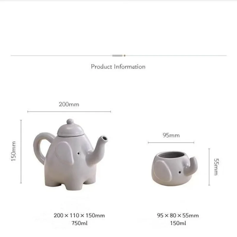 

Cartoon Elephant Shaped Tea Pot And 4 Tea Cups Sets Ceramic Cute Elephants Teapot Teacups Teaware