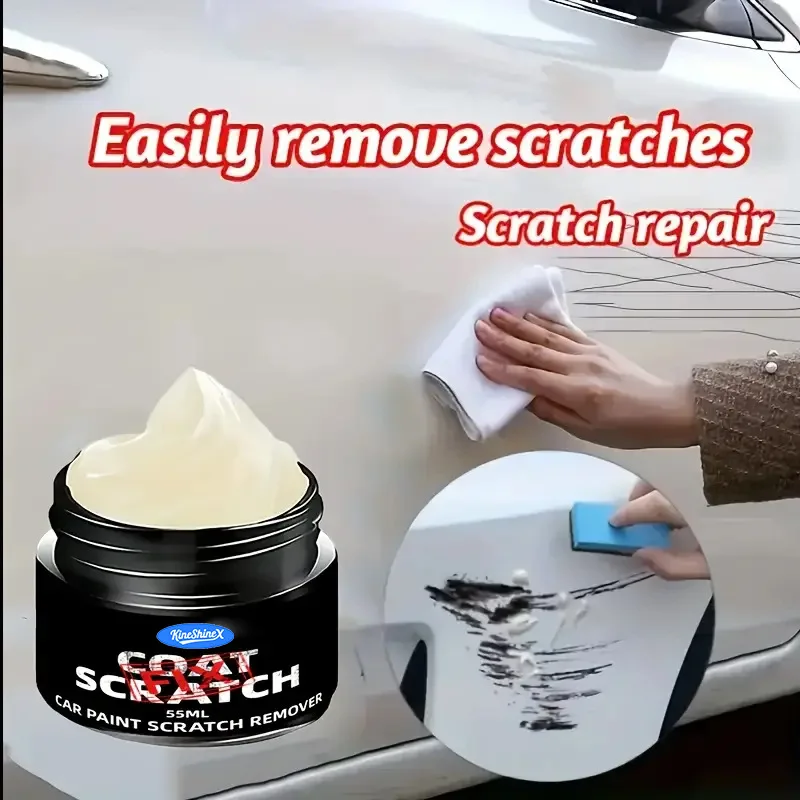 شمع إصلاح خدوش السيارة 55 جرام - مزيل خدوش الطلاء العالمي والدوامة، معجون تلميع مرمم للصيانة الخارجية للمركبة