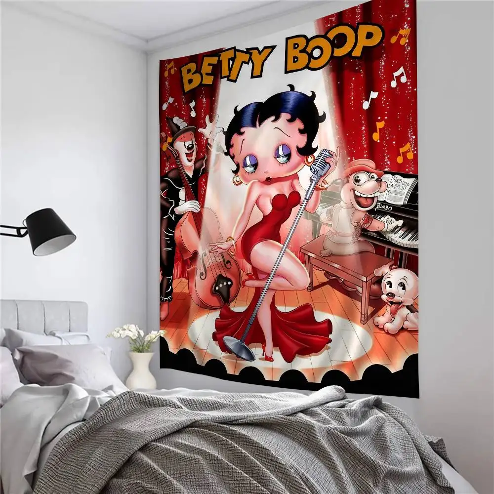 

B-BettyS Boop Colorful Tapestry Wall Hanging Hanging Tarot Hippie Wall Rugs Dorm Wall Art Decor