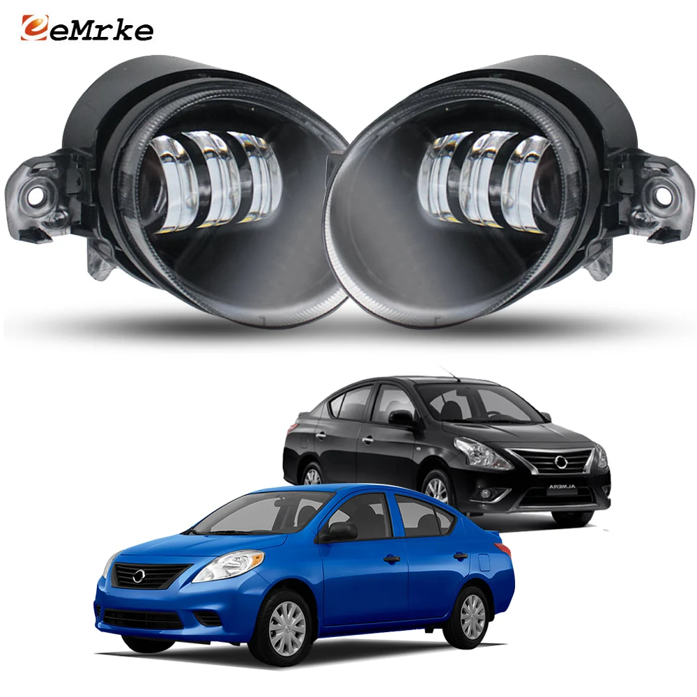 

Обновление светодиодных противотуманных фар 30 Вт 12 В для Nissan Sunny Almera Versa Sedan Latio N17 2012-2018 с линзой DRL PTF Передняя противотуманная фара дальнего света