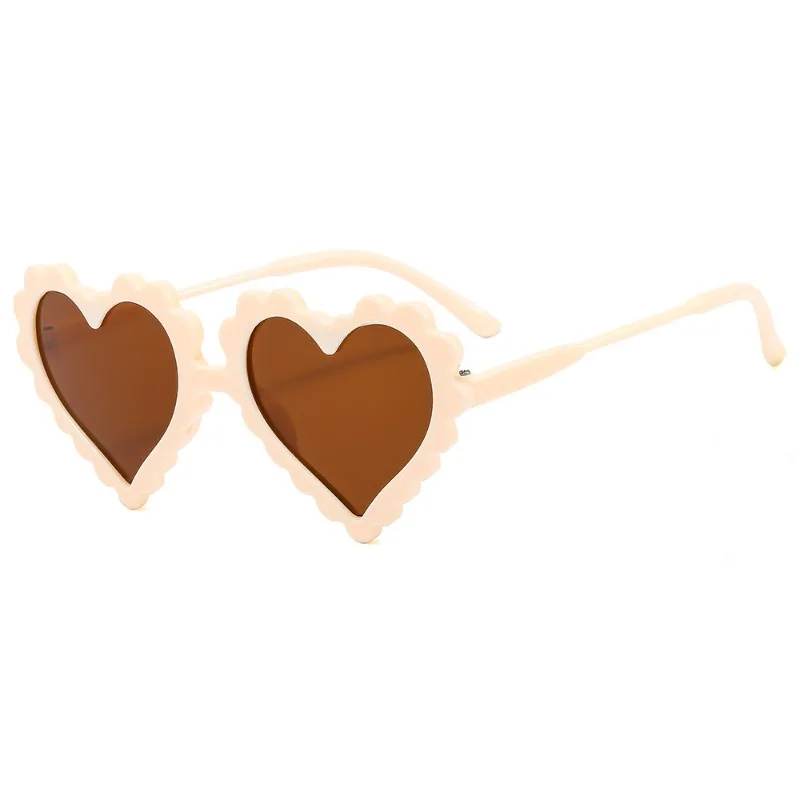 Gafas de sol con forma de corazón para niños y niñas, lentes bonitos de dibujos animados para bebés, resistentes a los rayos UV, personalizados