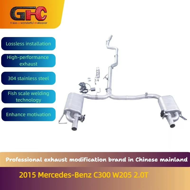 

GFC brand for the 2015 Mercedes-Benz C300 W205 2.0T catback high-performance variable valve exhaust with mufflers and tips