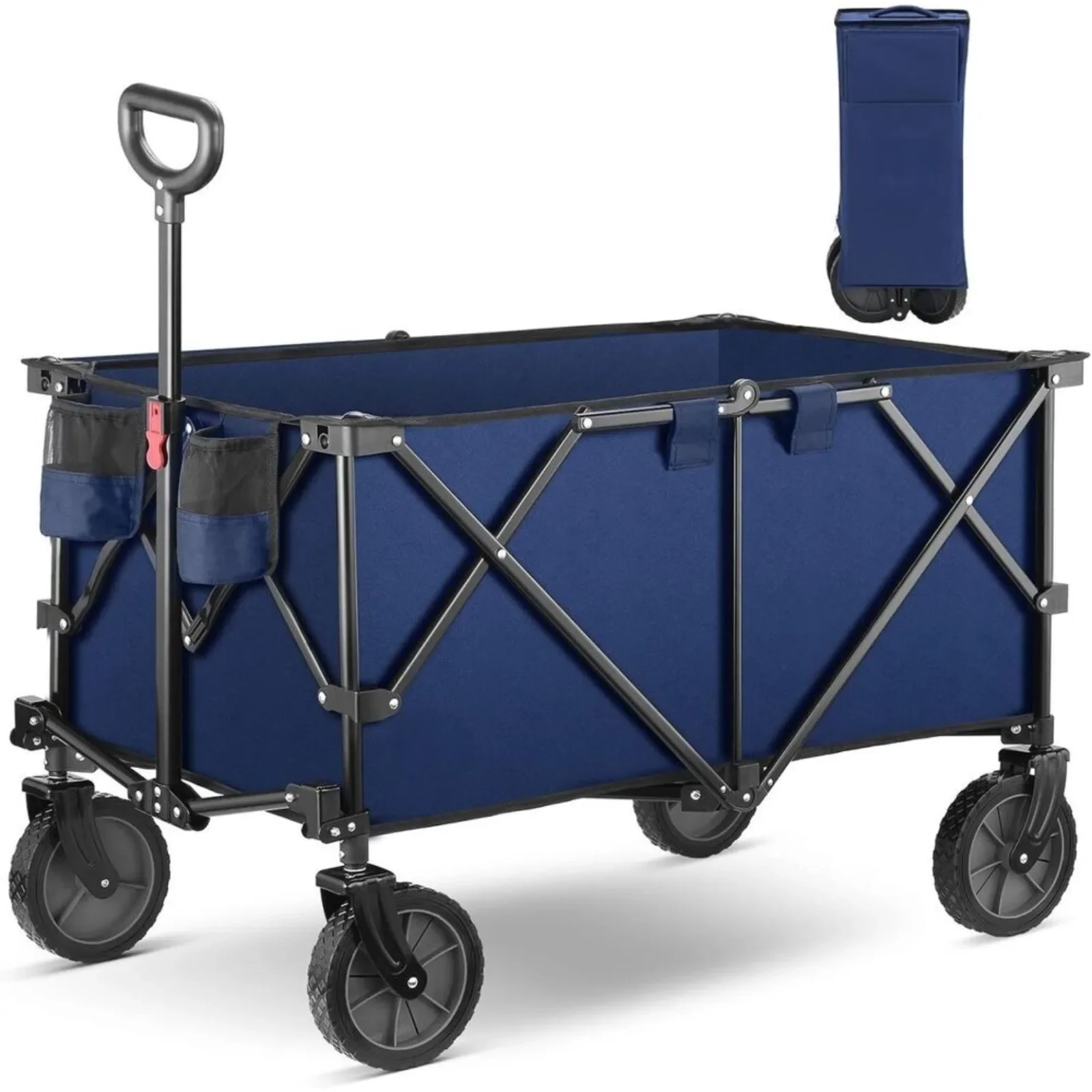 US Wagon Folding Cart Collapsible Garden Beach Utility Outdoor Camping Sports BLUE