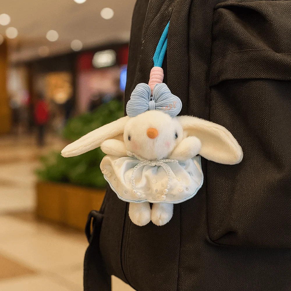 

Creative Soft Rabbit Pendant Hanging Cute Keychains PP Cotton Filling 19cm Cartoon Keyrings Backpack Accessory