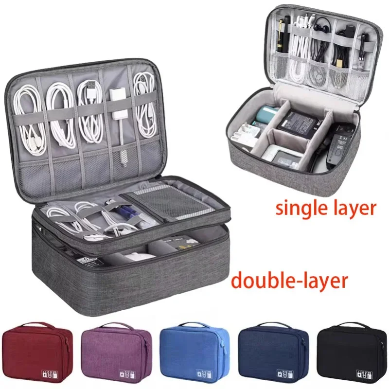 Travel Cable Storage Bag Portable WaterProof Digital Electronic Organizer USB Data Line Charger Plug