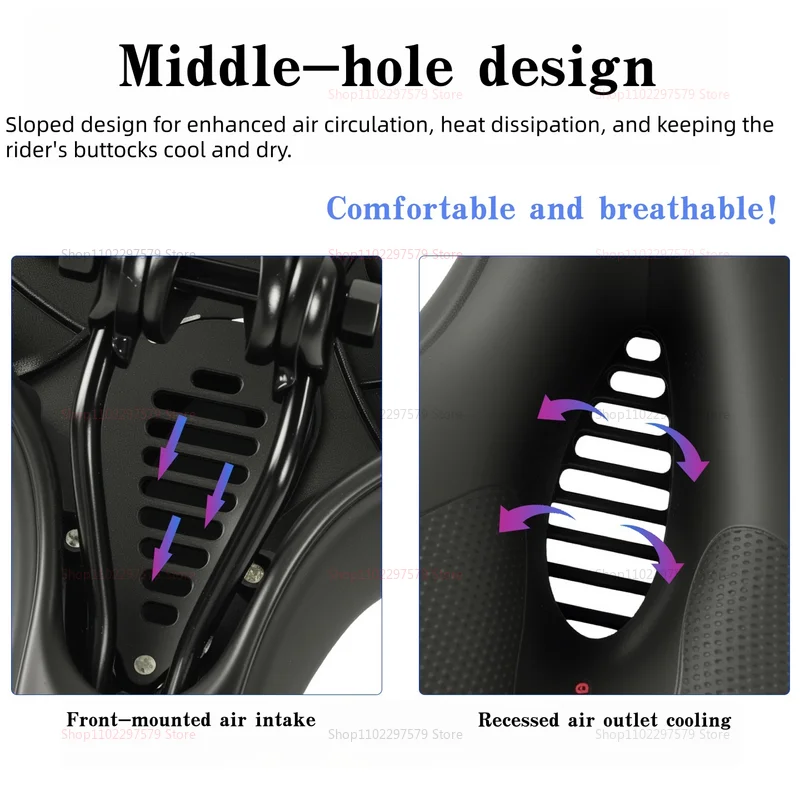 Assento universal para bicicleta, assento de alta qualidade com função de absorção de impacto, couro PU à prova d'água, adequado para viagens de ciclismo.