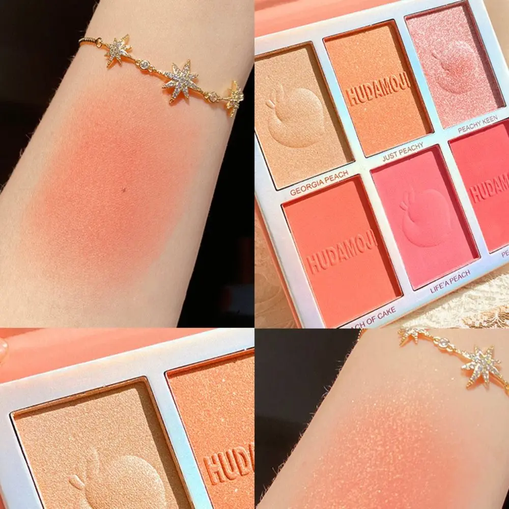 Waterdichte markeerstift Zes kleuren oogschaduw Roze oogshimmer Blush Palette Langdurige glitter oogmake-up tools Meisje