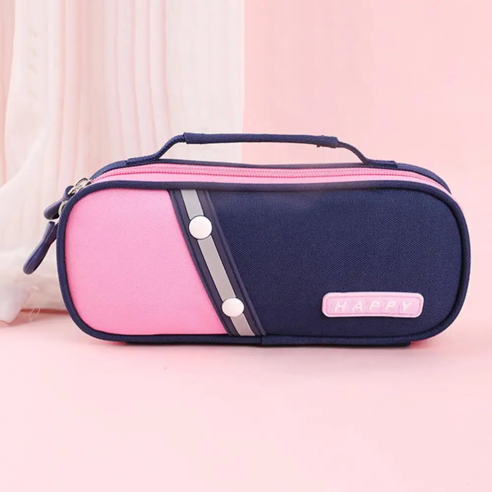 กล่องดินสอสีเย็บปะติดปะต่อกันได้สำหรับเด็กผู้หญิงกล่องดินสอมีกระเป๋าตาข่ายมีความหนาแน่นสูงสามารถ POUCH pensil ได้