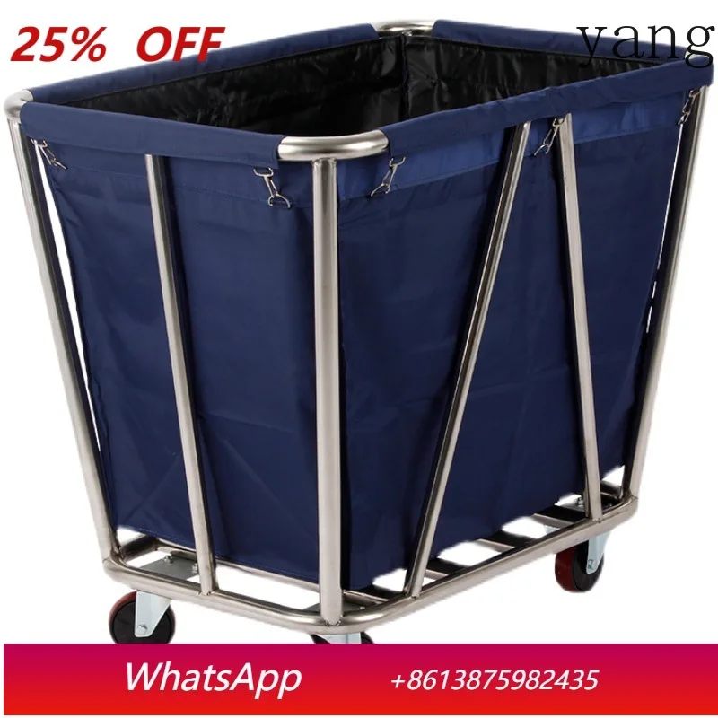 

YJQ Linen cart Hotel Hotel Work service Stainless steel cart Dry cleaner Storage
