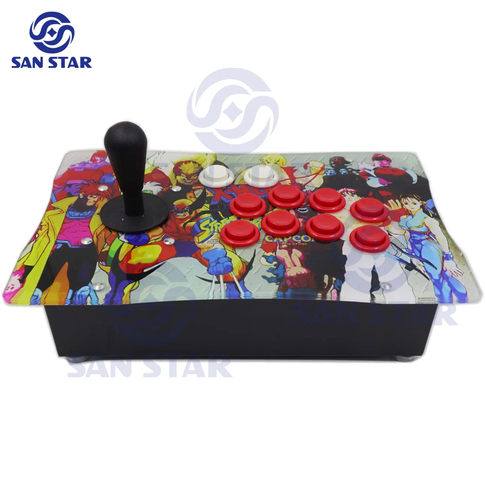 RAC-J500H Hitbox Controller Amercian Style Happ Fightbox Arcade Game Fight Stick Joystick Push Button Metal Case Artwork Panel