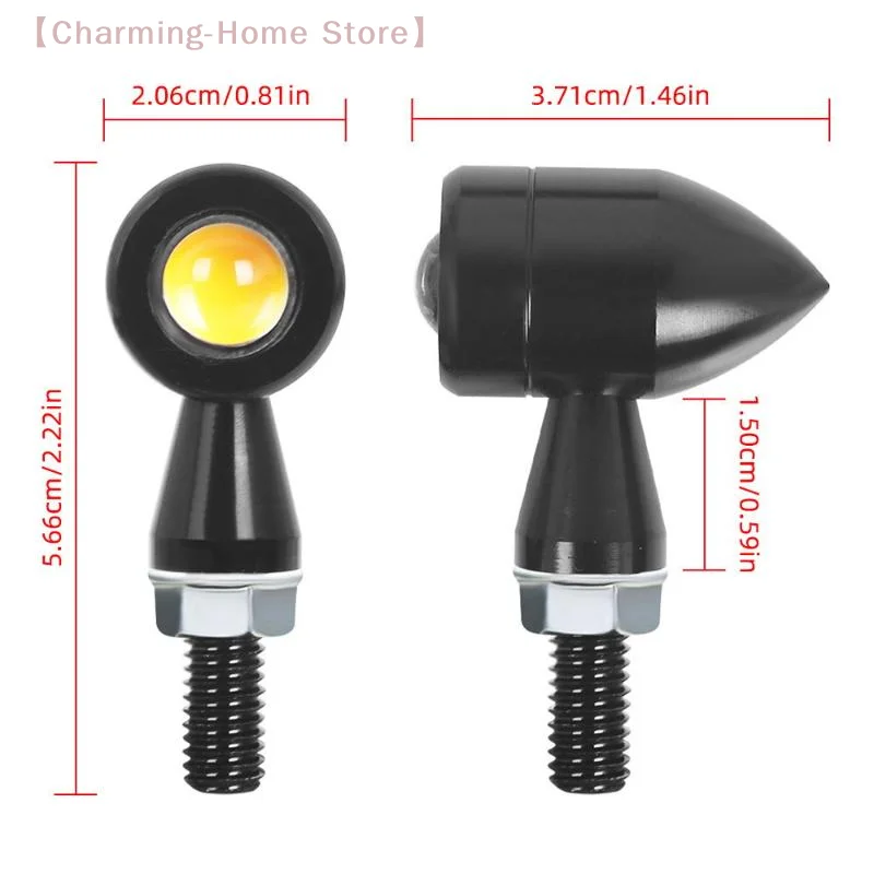 

【M】1Pair Motorcycle Turn Signals Mini LED Bullet Flasher Light Indicator Blinker Lights Lamp 12V 8mm For XL883