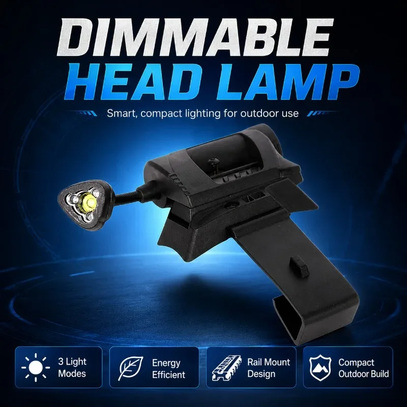 Premium Dimmable Head Lamp with 3 Light Modes Energy Efficient Rail Mount Design for Outdoor Use Gift