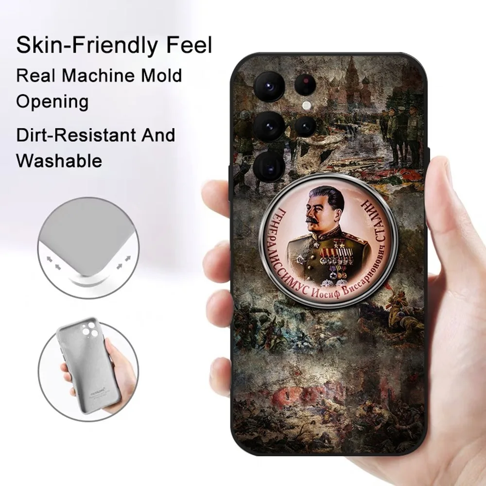 Russian Commander Stalin Phone Case Samsung S series s20 s21 s22 s23 s24 FE Plus Ultra TPU Soft to Skin-friendly case